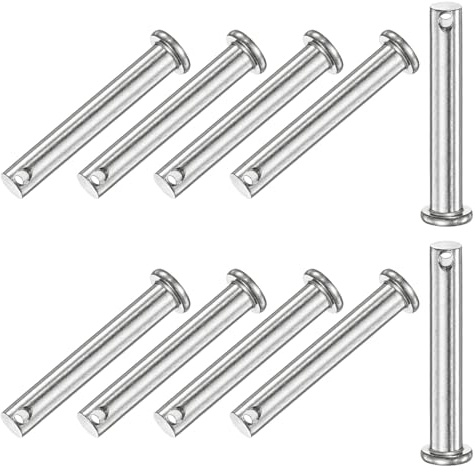M METERXITY 10 Stück Einloch Klauenstifte, M8 x 55mm 304 Edelstahl Flachkopf Klauenstifte für mechanische Verbindungen/Lastwagen/Rasenmäher, Verbindungsscharnierstift Wiederverwendbar