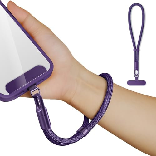 newplenty Cordon Telephone Portable,Dragonne Telephone Portable,Laniere Telephone Portable Dragonne De Poignet Réglable Pour La Plupart Des Smartphones Anti Perte Avec Violet