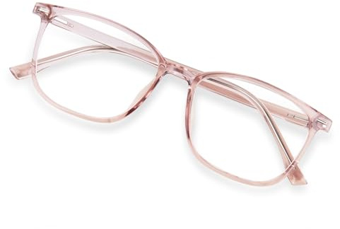 FONHCOO Blaulichtfilter Brille Damen TR90 Blue Light Blocking Glasses Blaulichtbrille ohne Sehstärke, Superleichte Anti-Müdigkeit Computerbrille Gaming Schutzbrille(Durchsichtig Hellbraun)