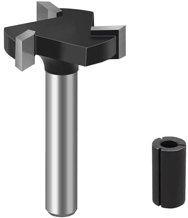 CNC Spoilboard Surfacing Router Bits - 1/4 inch Shank, 1 inch Cutting Diameter. Carbide Router Bits for Slab Flattening, Wood Planing, and Dado Planing [PD04]