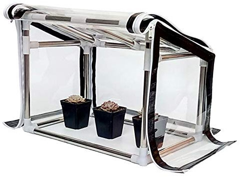 Mini invernadero de mesa, invernadero portátil para plantas pequeñas, refugio de flores, casa de crecimiento de plantas, cubierta de PVC transparente, diseño de techo inclinado para jardín, interior y
