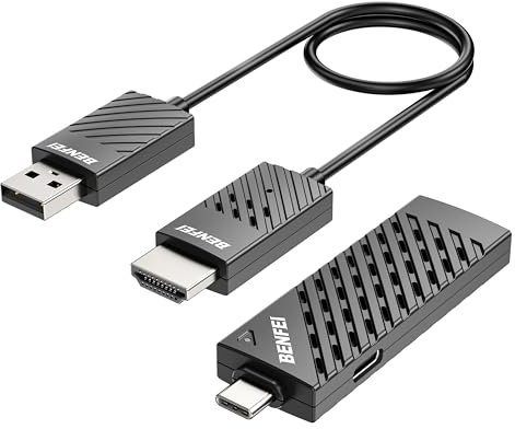 BENFEI Kit Trasmettitore Video USB C e Ricevitore HDMI Senza Fili, Trasmettitore Wireless da USB-C a HDMI 1080P fino a 98 piedi/30 metri, 65W PD, Compatibile con MacBook, iPad Pro, iMac, S23, XPS17
