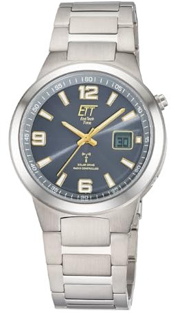 ETT Eco Tech Time Funk Solar Herren Uhr Analog mit Titan Armband EGT-11708-52M