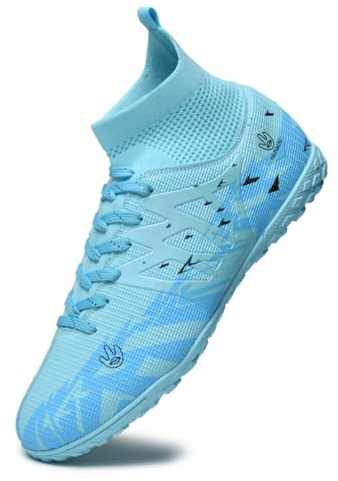 WEJIESS Chaussures de Football à Crampons pour Hommes Pointes Hautes entraînement en Plein air Chaussures de Sport Respirantes pour Jeunes Chaussures de Football