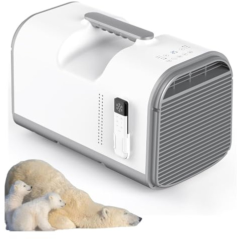 Aria Condizionata Portatile Raffreddamento Rapido con Deumidificatore, Piccolo Aria Condizionata Ricaricabile per Stanza, Mini Ventilatore Portatile Silenzioso con Maniglia