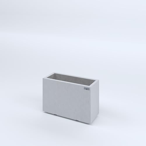 FLORESPIRA FIORIERE IN CEMENTO LISCE RETTANGOLARI PIEDINI ACQUASTOP CM60X25X40H BIANCO