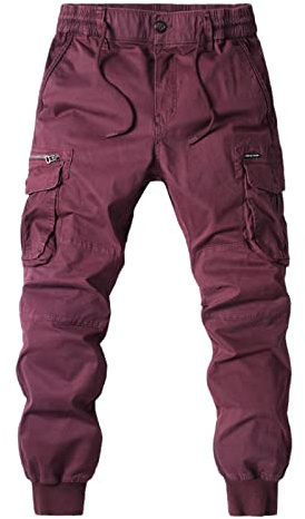 Pantalones cargo para hombre, estilo casual, de algodón, ajustados, pantalones tácticos para correr, con cordón elástico y múltiples bolsillos, pantalones de trabajo duraderos, para acampar