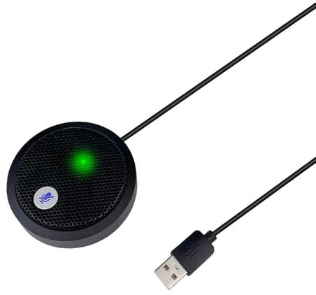 Fyvadio USB Mikrofon, Desktop PC Mikrofon, Stummschalttaste mit LED-Anzeige, Geräuschunterdrückung, Omnidirektionales Kondensator-Mikrofon für PC, Plug & Play, kompatibel mit Mac OS X und Windows