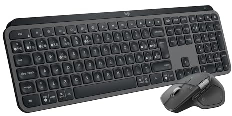 Logitech MX Master 4 for Business Ratón inalámbrico + Teclado inalámbrico MX Keys for Business con Receptor Logi Bolt, Bluetooth, Carga USB-C, clics discretos, Windows/Mac/Chrome/Linux (Grafito)