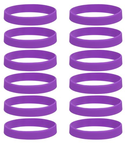 Kvartsman 12 stycken silikongummiband halkfria 10 cm (4 tum) platta elastiska gummiband för böcker fällor konst presentpapper snörhållare lila