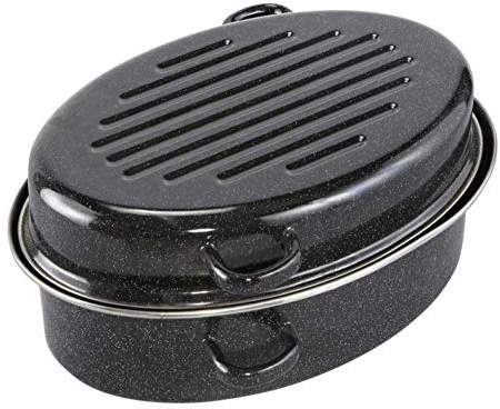 CUCINOVA Emaille Bräter [38 cm] mit Deckel – Gansbräter – Auflaufform – Schmortopf – backofengeeignet - für alle Herde geeignet – antihaft – emailliert