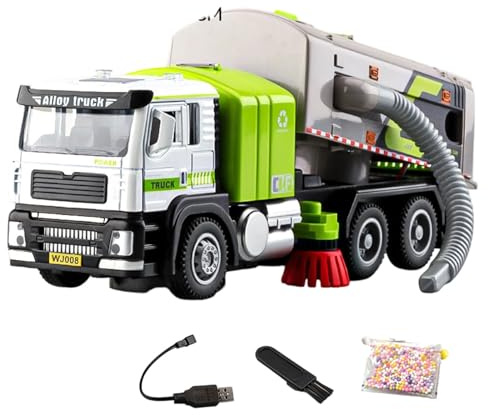 LSTTBO Educational Alloy Sweeper Truck Toy Promotes Coordination Early Learning Hands on Skills for Kids Indoor Outdoor Play Toy