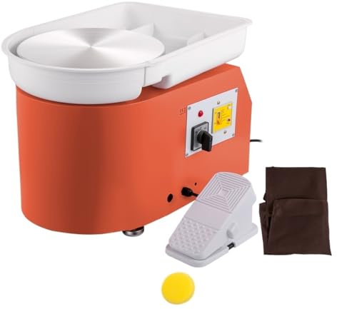 Torno Eléctrico De Cerámica 28 Cm Y 350 W Con Pedal Mango Manual For Escolar, Arcilla, Modelado Manualidades Control Preciso