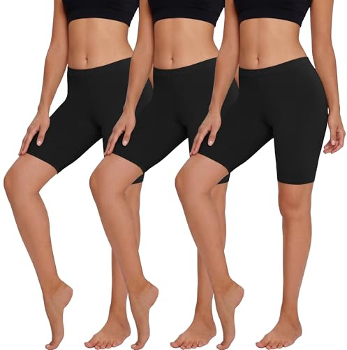 Lakpoau Cykelbyxor, dam, korta boxershorts, kalsonger med ben, bomull, hög midja, shorts, damtrosor, hotpants, damunderbyxor, underkläder, leggings, 3-pack