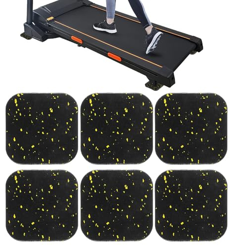 FOMIYES 6 Pcs Rubber Exercise Equipment Mats Non-slip Bottom and Large Coverage Area for Treadmill Noise Reduction and Floor Protection