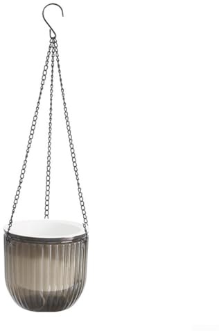 Outdoor Hanging Basket Flowerpot with Self Priming Cotton Rope Watering System and Drainage Holes to Prevent Root Rot for Indoor and Outdoor Use (Large)