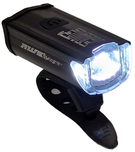 AWE® AWE300™ 300 Lumens Alloy SUPER BRIGHT 1 x AWE LED Bicycle/Bike Front/Head Light USB Rechargeable IPX4 Waterproof *SEE 360 VIDEO*