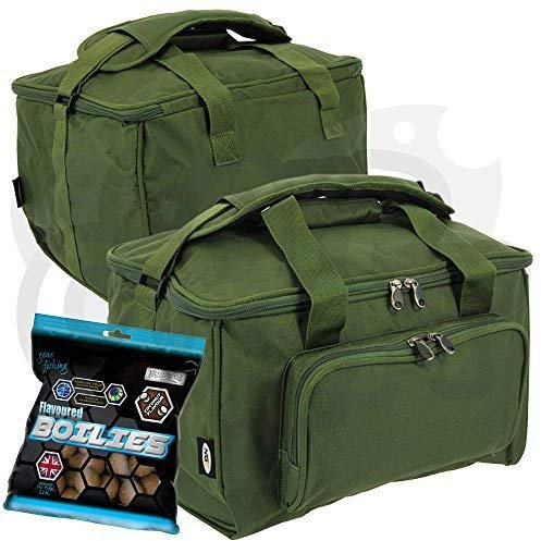 NGT Tragetaschen für Karpfenangeln, mittelgroß in grün zur Aufbewahrung von Angelausrüstung mit Boilies