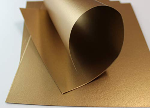 Top Lamination Laminiertechnik Metallic-Papier 100 Blatt golden Copper Bastelkarton (goldkupfer) 250g/m² DIN A5 148x210 mm komplett durchgefärbt Perleffekt