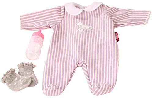 Götz 3402991 Kombination Baby – Einhorn – Puppenbekleidung – Set Gr. S – 4 teiliges Bekleidungs – und Zubehörset für Babypuppen von 30 – 33 cm