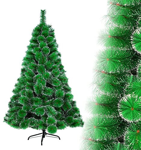 LARS360 Árbol de Navidad (plástico, 180 cm) Soporte de metal de abeto artificial con sistema de plegado para decoración navideña interior.