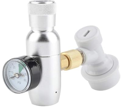 Aramox CO2 Regulator Charger Kit Gas Disconnect Home Draft Beer Kegerator for Home Brew Draft Beer Kegerator Soda (0-60PSI)