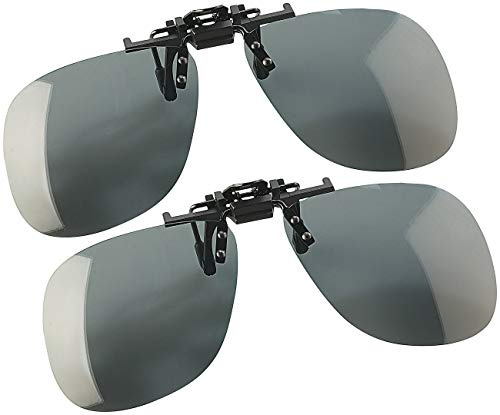 Speeron Sonnenbrillen Klappen: 2er-Set Sonnenbrillen-Clips Allround für Brillenträger (Sonnenbrille zum Hochklappen, Sonnenbrille Klappe für Brille, Klapp)