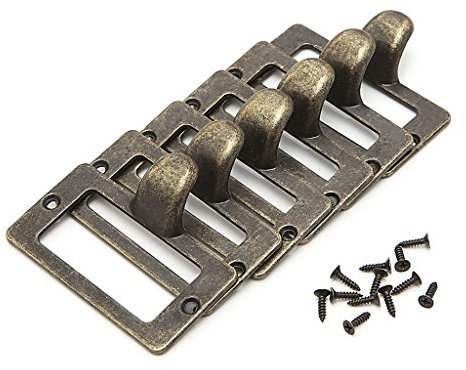 YO-HAPPY 6X Griff Dateinamen Karte Schrank Etikettenhalter Antike Messing Schubladengriff Rahmen