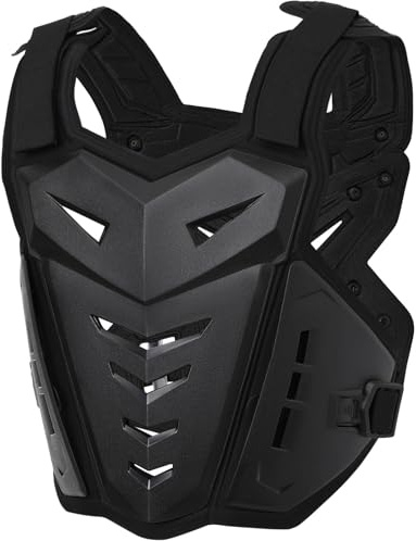 Light Upgrade Chest Armor Motorcycle Armor Body Guard Vest, Dirtbike Riding Off-Road Racing Cycling Skiing Motocross Adult Kids Protector Shirt Jackets for Street Bike, Mens Back Protection (Black)