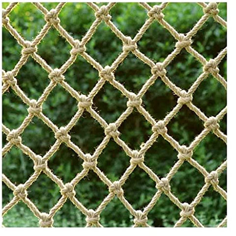 Hanfseilnetz Kinder Klettergerüst Netz Seilnetz Kletternetz Spielplatz Kinder Kind Felsleiter Wand Hängematte Baumhaus Baumhaus Durchmesser 4 mm (Farbe: 10 cm Maschenweite, Größe: 1 x 2 m/3,
