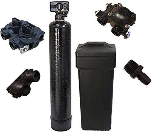 Fleck 5600 Mechanical Metered Upgraded 10% High Quality Resin 48k (48,000 grains) Whole Home Metered On Demand Water Softener (Ships loaded) (BLACK)