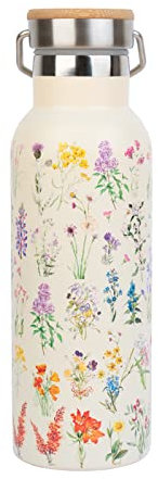 Grupo Erik Metal Water Bottle 500ml / 17oz - Wild Flowers | Hot and Cold Water Bottle, Thermos Flask, Stainless Steel, Travel, Gym, Cute