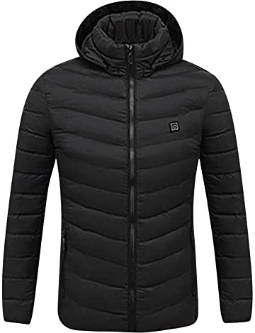 FGUUTYM Ski Via Chauffé Extérieur Pêche Chauffée Pour Équitation Manteau Vêtements Femmes Manteau Veste Manches Longues Femmes, Noir , 4XL
