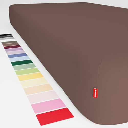 Schuette® Topper Spannbettlaken • 70x200 cm • Wow! Kollektion: Espresso Yourself (Braun) • 100% Superfluff Baumwolle, Blickdicht, Faltenfrei • mit Rundumgummi • Matratzenhöhe bis 15 cm