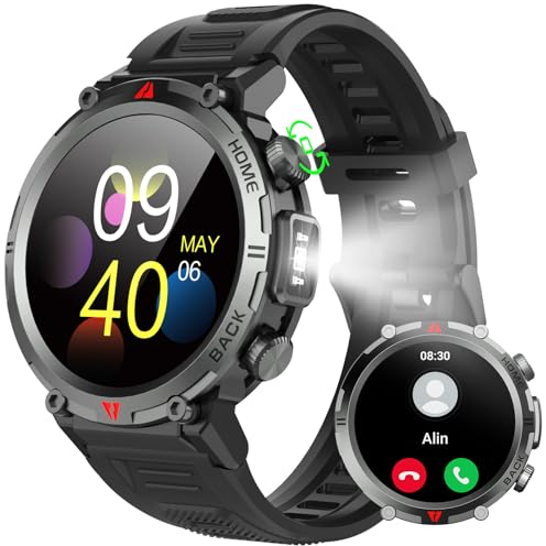 IFMDA Reloj Inteligente Hombre Mujer - 1,45 Smartwatch Hombre con Llamada Bluetooth,110+ Deportes,Reloj Deportivo con Podómetro,300 mAh,Pulsómetro,Monitor de Sueño,280+ Diales,para Android iOS