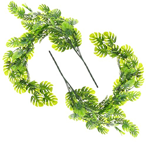 Zerodeko 4piezas Colgantes Artificiales De Monstera Decoración para Interiores y Exteriores para
