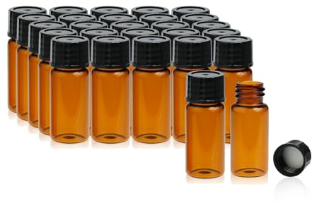 ALWSCI 20 st 10 ml brun glasflaska med lock, laboratorieflaska 22 × 52 mm