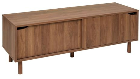 5 five simply smart 5Five - Meuble TV SLIDY Marron en Panneau de Fibres de Bois - 120x40x42cm - Meuble de Rangement Fonctionnel, Organisation, Mobilier Design et Pratique