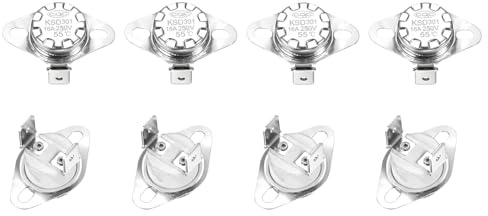 QUARKZMAN 8 Stück Thermoschalter 55°C Geschlossen 250V 16A Temperaturschalter Thermostat KSD301 Bimetall Thermoschutz für Mikrowellen, Backöfen, Kaffeemaschinen