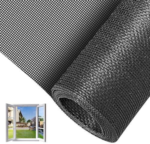 Realjoy Tela Mosquitera por Metros, Malla Mosquitera Para Puerta 120 x 250cm, Cortable y Reemplazable, Mosquito Net para Puertas, Ventanas, Tragaluces y Salas de Estar (Negra)