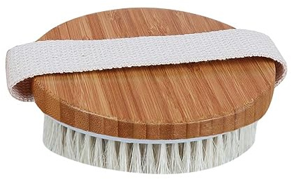 Spazzola da Bagno per Schiena in Bambù Beige, Spazzola Asciutta | Pelle Pulita, Sensazione Delicata, Accessorio per Esfoliazione Quotidiana