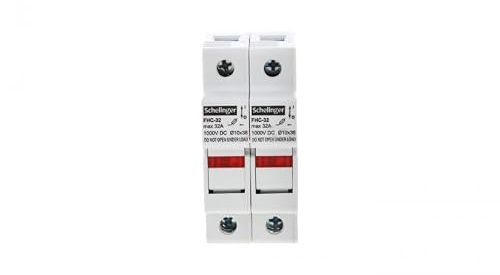 Schelinger Sicherungshalter 2P 10x38-1000V DC 32A max mit Anzeige DIN-Schiene