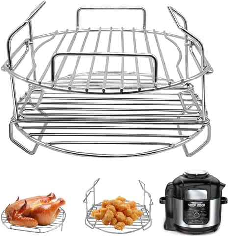 GWYXC Air Fryer Replacement Parts for Ninja Foodi OP450UK OP500UK 7 in 1 7.5L Electric MAX Multi-Cooker Pressure Cooker, Stainless Steel Air Fryer Wire Rack Baking Rack Accessories, Dishwasher Safe