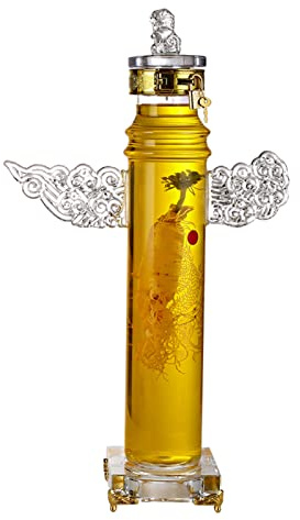 Decantador de whisky soplado a mano, botella de vidrio de borosilicato de 1000 ml/2500 ml, recipiente de licor, regalo para conocedores de whisky, botella de vidrio de liberación de aroma de vino