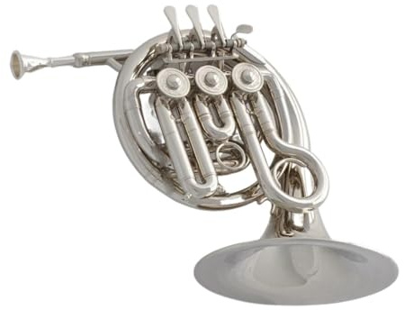Waldhorn In Profiqualität Bb-Taste Silber-Nickel-Piccolo Mini-Waldhorn Mit Graviertem Schallstück Und Etui