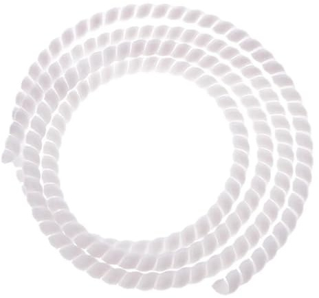 Styire 2 Meters Spiral Cable Management Sleeve Flame Retardant Wire Protection Tube Organized Winding Guard Cover(White,ID 20mm)