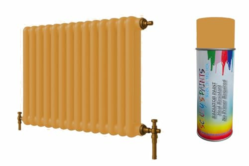 SCOOBYS PAINTS BACK IN THE MIX Premium Radiator Paint – 180 Colours – Heat Resistant Metal Paint for Radiators & Pipes, Quick Dry, Non-Yellowing, Multiple Finishes, Interior Use (Mustard Yellow)