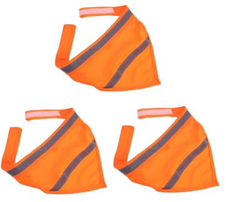 Alasum Reflektierende Hundehalstücher 3 Stück-Pack aus Nylon in Orange Einfach zu Reinigen Dreieckige Welpen Bandanas für Sicheres Spazierengehen bei Nacht und Outdoor Aktivitäten