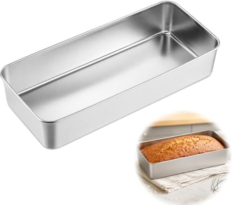 3lb Stainless Steel Rectangular Baking Pan, Banana Bread Tin, Loaf Tin, Bread Tins For Baking, Oven & Dishwasher Safe, Perfect For Meatloaf, Lasagna & Homemade Banana Desserts
