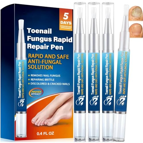 4PCS Nail Fungus Pen, Toe Nail Fungal Treatment Pen, Fast-Acting Anti Fungal Nails Treatment, Effective Fungal-Nail Pens for Strengthens & Restores, Antifungal Nails Care & Repair, Easy Applicator